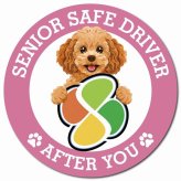 カーサイン 高齢者マーク SENIOR SAFE DRIVER キャバプー マグネット 強力 直径13cm 肉球 日本製 車 ステッカー
