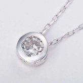ダイヤモンド ネックレス K18WG 0.1ct フクリン ペンダント 18金 ホワイトゴールド 一粒 ダイヤ シンプル アクセサリー レディース ジュエリー ギフト プレゼント 贈り物