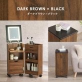 コスメワゴン キャスター付き ライト付き コスメボックス 化粧台 サイドワゴン ドレッサー ミラー付き コスメテーブル 木製 机 幅30.5cm シンプル ホワイト テレワーク 収納ボックス コスメ 収納 化粧品 引出し 収納付