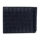 選べる2色 ボッテガヴェネタ 二つ折り財布 メンズ マネークリップ イントレチャート BOTTEGA VENETA 小銭入れなし カード入れ6枚 本革 レザー エスプレッソ ネイビー 薄型 123180 V47W1