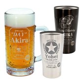 ギフト【名入れ】缶ビール風 ビールジョッキ 435ml ステンレスタンブラー 450ml | ジョッキ お酒 シンプル ガラス グラス 結婚祝い 新生活 結婚記念日プレゼント 父の日 還暦祝い 退職 友人 上司 祖母 祖父 両親 父 母 おしゃれ セット 新築祝い 出産祝い 誕生日