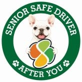 カーサイン 高齢者マーク SENIOR SAFE DRIVER フレンチブルドッグ ステッカー シール 直径13cm 肉球 日本製 車
