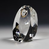  結婚祝 周記念 誕生祝 退職祝 長寿記念 クリスタル時計 DT-23 中サイズ サンド加工金時計 名入れ無料