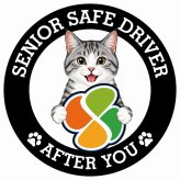 カーサイン 高齢者マーク SENIOR SAFE DRIVER サバ白 ステッカー シール 直径13cm 肉球 日本製 車