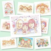 誕生日の記念に、見た瞬間、笑顔がこぼれる贈り物になります。相談しながら作れる、あたたかな似顔絵ギフトです。 似顔絵 ギフト バースデー プレゼント 名入れ 手描き 贈り物 誕生日 記念日 お祝い 子供 家族 女の子 男の子 子ども 修正無料 名入れ 下書き確認 かわいい 親孝行 一生もの 喜ばれる サプライズ 記念 誕生日 感動 節目 感謝 大人数 ブライダルギフト 引っ越し 古希祝い