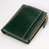 ベリーズヨーク　BELLIES YORK　コンパクト財布　二つ折り財布　BYTM1882GR　グリーン　緑色　ベジタブルタンニン　イタリアンレザー　牛革　”エイジングを楽しむ革小物”