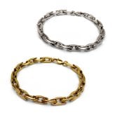 ステンレス 珍しい形状 チェーンブレスレット メンズブレスレット スタイリッシュ ゴールド シルバー スクエア シンプル 重厚感 存在感 メタル 男性 金属アレルギー対応