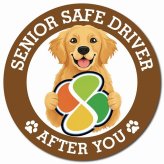 カーサイン 高齢者マーク SENIOR SAFE DRIVER ゴールデンレトリバー マグネット 強力 直径13cm 肉球 日本製 車 ステッカー