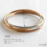 ステンレス トリニティバングル 3連 レディース アクセサリー 三色カラー シルバー ゴールド ローズゴールド 細身 クロス 交差 重ね付け風 上品 華やか 大人 きれいめ 手元コーデ 女性用 腕輪 ジュエリー デイリー おしゃれ