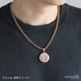 ステンレス ロケットネックレス HIPHOP 喜平チェーンネックレス ロケットペンダント フラワーネックレス 写真 記念 思い出 ハワイアンネックレス 50cm 60cm ピンク 6面カット 花 メンズ 男性 金属アレルギー対応