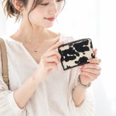 送料無料 お札が折れない コンパクトウォレット 【 アニマル柄 × シュリンクレザー 】 革 レザー ハラコ アニマル プレゼント