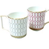 ウエッジウッドWEDGWOOD ルネッサンス グレー, ピンク マグカップ　ペア 0.3L 【御結婚御祝・内祝・新築御祝・還暦御祝・御礼・寿・ギフト包装可能】