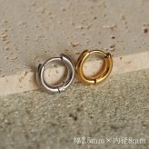 ピアス フープ つけっぱなし 小さめ ステンレス アレルギー対応 幅2.5mm × 内径 8mm 12mm 太め 中折れ 大人 上品 通勤 オフィス シンプル