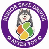 カーサイン 高齢者マーク SENIOR SAFE DRIVER アラスカンマラミュート ステッカー シール 直径13cm 肉球 日本製 車