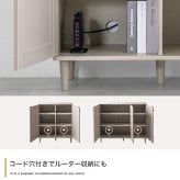 3枚扉キャビネット 幅110cm×奥行38cm×高さ90.2cm 可動棚 大容量 パーティクルボード MDF 天然木 メラミン 組立品 海外インテリアのような上品で華やかなお部屋づくりにぴったりです 日用品や家電の収納に便利です グレージュ ホワイト
