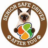 カーサイン 高齢者マーク SENIOR SAFE DRIVER スキフトイボブテイル ステッカー シール 直径13cm 肉球 日本製 車