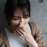 ステンレス ハート印台リング 18KGP レディース 指輪 ゴールド オープンハート ハートリング 透け感 いびつハート ニュアンス ワイドリング デザインリング ボリュームリング 個性的 おしゃれ 韓国アクセサリー