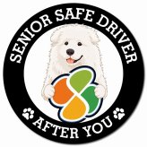 カーサイン 高齢者マーク SENIOR SAFE DRIVER マレンマシープドッグ マグネット 強力 直径13cm 肉球 日本製 車 ステッカー