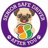カーサイン 高齢者マーク SENIOR SAFE DRIVER パグ マグネット 強力 直径13cm 肉球 日本製 車 ステッカー