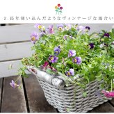 プランター おしゃれ アンティーク バスケット型 かご風 幅38.5cm 横長 植木鉢 鉢カバー マグネシウム 底穴あり 屋外 ベランダ 玄関 寄せ植え ガーデニング 石調 ホワイト 完成品 フラワーポット イングリッシュガーデン オールドバスケット