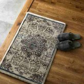 玄関 屋内 屋外 輸 入 ネカル アイボリー 約50×80cm 長方形 民族調 エスニック モダン シンプル オールシーズン 丈夫 50×80cm ノーア