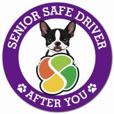 カーサイン 高齢者マーク SENIOR SAFE DRIVER ボストンテリア マグネット 強力 直径13cm 肉球 日本製 車 ステッカー