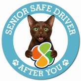 カーサイン 高齢者マーク SENIOR SAFE DRIVER ハバナブラウン マグネット 強力 直径13cm 肉球 日本製 車 ステッカー