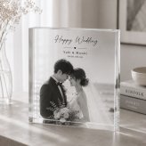 結婚記念 ガラスブロック モノクロ写真 結婚式 写真入り オリジナル フォトフレーム サプライズ オーダーメイド 名入れ 演出 写真立て ギフト ウェルカムボード 写真 クリスタル 飾り付け ゲスト 贈り物 記念品 門出 ウェルカムスペース 記念日 二次会 結婚祝いギフト 会場装飾 入籍祝い 感謝 披露宴会場 高級 プレゼント 結婚式当日 おしゃれ 新郎新婦 誕生日 結婚祝い 花嫁 入籍【c01】