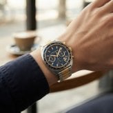 コーチ 腕時計 メンズ 正規品 5年保証 チャーター クロノグラフ 44mm ブルー ゴールド シルバー ツートン メタルベルト タキメーター 30m防水 ビジネス 夫 彼氏 父 誕生日 プレゼント ギフト 純正ショッパー付き COACH 成人 卒業 入学