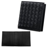 ボッテガヴェネタ 二つ折り財布 メンズ イントレチャート BOTTEGA VENETA 財布 ブラック 黒 小銭入れなし 札入れ カード入れ6枚 本革 レザー カーフスキン コンパクト ウォレット 222338 V47W1 1000