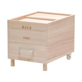 キャスター付き米びつ Rice10kg ONKZ0215 米びつ 10kg 木製 桐 キャスター付き 取っ手 軽量 調湿 防虫 保存容器 スライド 木 桐製 虫除け 乾湿調節 収納 桐材 和風 ライスストッカー ストッカー 保存 キッチン用品