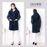 OLIVIERI/オリヴィエリ シェアード ムートン ロング コート ダブルフェイス フード付き イタリア製/レディース 毛皮 ファー ロングコート アウター 秋 冬 ギフト プレゼント 7F (01000692r)