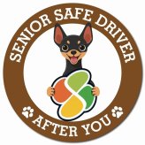 カーサイン 高齢者マーク SENIOR SAFE DRIVER ミニチュアピンシャー マグネット 強力 直径13cm 肉球 日本製 車 ステッカー