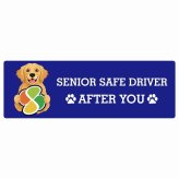 カーサイン 高齢者マーク SENIOR SAFE DRIVER ゴールデンレトリバー ステッカー シール 長方形 20x6.7cm 肉球 日本製 車