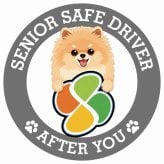 カーサイン 高齢者マーク SENIOR SAFE DRIVER ポメキー ステッカー シール 直径13cm 肉球 日本製 車