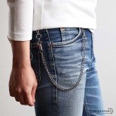 ウォレットチェーン 財布 喜平チェーン シンプル シルバー 大きめ 2クリップ 便利 ズボン アメカジ 財布紐 盗難防止 紛失防止 プチプラ メンズ 男性