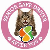 カーサイン 高齢者マーク SENIOR SAFE DRIVER ラパーマ ステッカー シール 直径13cm 肉球 日本製 車
