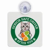 カーサイン 高齢者マーク SENIOR SAFE DRIVER アメリカンショートヘア 車内用 吸盤タイプ 収れん火災防止タイプ 肉球 日本製 車 ステッカー