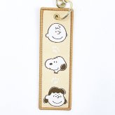 スヌーピー 織りキーホルダー ベージュ フレンズ Myselect SNOOPY