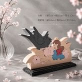 国産ヒノキの童話シリーズ｜親指姫の木製組み木｜台座付き｜アクリル絵の具仕上げ｜木製インテリア・贈り物