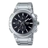 希少デザイン カシオ 腕時計 メンズ シルバー ブラック 希少デザイン CASIO 海外モデル クロノグラフ 24時間計 50m防水 ステンレス メタル 大型 プレゼント ギフト 収納ケース付き 成人 卒業 入学