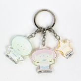 ディズニー エイリアン 3連キーホルダー 保安官バッジ エイリアン ストラップ Disney トイストーリー グリーン  (MCOR)