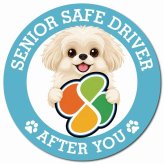 カーサイン 高齢者マーク SENIOR SAFE DRIVER ペキプー マグネット 強力 直径13cm 肉球 日本製 車 ステッカー