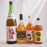 豪華梅酒4本セット(おばあちゃんの梅酒 芋焼酎仕込五代梅酒(鹿児島) 青梅使用小正の梅酒(鹿児島) 芳醇ブランデー仕立チョーヤ梅酒) 720ml×3本 1800ml×1本