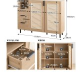 ラック チェスト キャビネット 本棚 シェルフ 飾り棚 ディスプレイ タンス ルーバー扉 下駄箱 脚付き 書類 サイド 薄型 スリム 引き出し オフィス キッチン リビング スチール 書庫 110cm 新生活