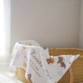 【お名前入りブランケット】わんちゃん柄 犬 いぬ ペット トイプードル ダルメシアン フレンチブルドッグ 名入れ ギフト 出産祝い ニューボーン 誕生日 出産準備 撮影アイテム ベビーブランケット