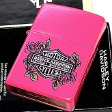 ZIPPO ハーレーダビッドソン ジッポライター バラ マットピンク HARLEY-DAVIDSON ロゴ ROSE ギフト プレゼント かっこいい メンズ レディース 薔薇