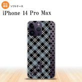 iPhone14 ProMax iPhone14 Pro Max スマホケース 背面ケースソフトケース タータン ドット 黒 +アルファベット 2022年 9月発売 nk-i14pm-tp1535i