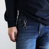 ステンレス スカルキーリング 龍 キーホルダー キーフック クリップ キーチェーン ゴールド 燻し アンティーク ベルトループ 重厚感 ドクロ 鍵 小物