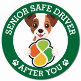 カーサイン 高齢者マーク SENIOR SAFE DRIVER ジャックラッセルテリア マグネット 強力 直径13cm 肉球 日本製 車 ステッカー